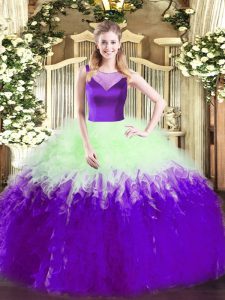 Admirable Floor Length Ball Gowns Sleeveless Multi-color Sweet 16 Dress Side Zipper