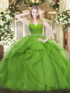 High Quality Sleeveless Tulle Zipper Sweet 16 Dress for Military Ball and Sweet 16 and Quinceanera