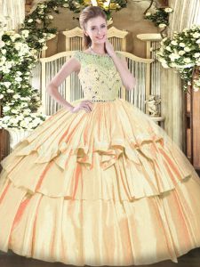 Unique Orange Sleeveless Tulle Zipper Sweet 16 Dresses for Military Ball and Sweet 16 and Quinceanera