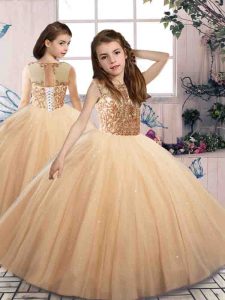 On Sale Sleeveless Beading Lace Up Pageant Dress for Womens