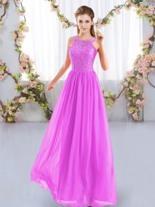 Customized Fuchsia Vestidos de Damas Wedding Party with Lace Scoop Sleeveless Zipper