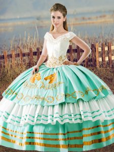 High End Sleeveless Lace Up Floor Length Beading and Ruffled Layers 15 Quinceanera Dress