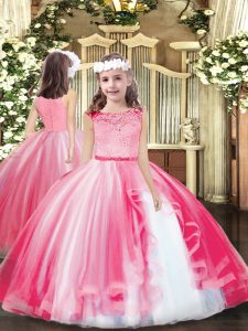Scoop Sleeveless Tulle Child Pageant Dress Lace Zipper