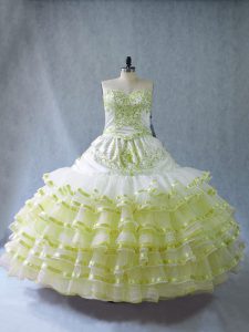 Gorgeous Sleeveless Embroidery and Ruffled Layers Quinceanera Dresses