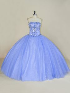 Sleeveless Beading and Sequins Lace Up Quinceanera Gown