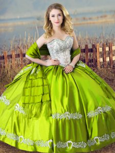 Fashionable Floor Length Lace Up Quinceanera Gowns for Sweet 16 and Quinceanera with Beading and Embroidery