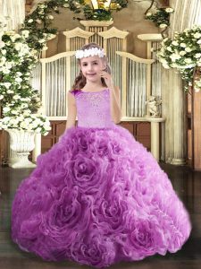 Floor Length Ball Gowns Sleeveless Lilac Little Girl Pageant Dress Zipper
