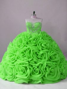 Custom Made Sweetheart Neckline Beading Quince Ball Gowns Sleeveless Lace Up