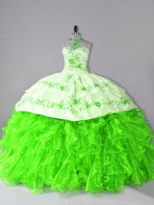 Fantastic Lace Up Sweet 16 Quinceanera Dress for Sweet 16 and Quinceanera with Embroidery and Ruffles Court Train