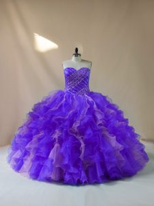 Comfortable Floor Length Lace Up Sweet 16 Quinceanera Dress Multi-color for Sweet 16 and Quinceanera with Beading and Ruffles