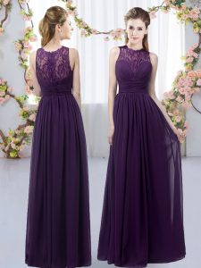 Floor Length Empire Sleeveless Dark Purple Court Dresses for Sweet 16 Zipper