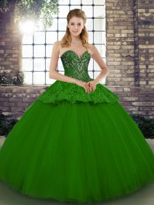 Floor Length Green Quinceanera Dresses Sweetheart Sleeveless Lace Up