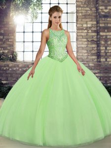Dynamic Floor Length 15 Quinceanera Dress Tulle Sleeveless Embroidery