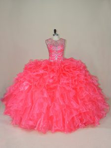 Eye-catching Sleeveless Lace Up Beading and Ruffles 15 Quinceanera Dress