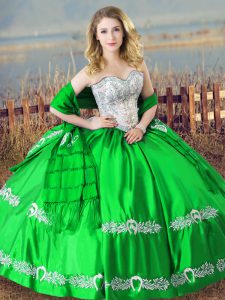 Fantastic Sweetheart Sleeveless Lace Up Quinceanera Dress Satin