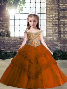 Fantastic Sleeveless Beading and Appliques Lace Up Pageant Dress for Teens
