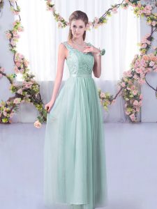 Light Blue Sleeveless Tulle Side Zipper Court Dresses for Sweet 16 for Wedding Party