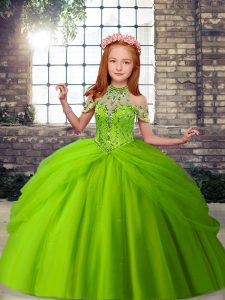 Floor Length Ball Gowns Sleeveless Kids Formal Wear Lace Up