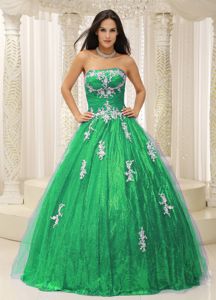 Tulle Overlay Dress For Quinceaneras with Appliques Paillette Skirt