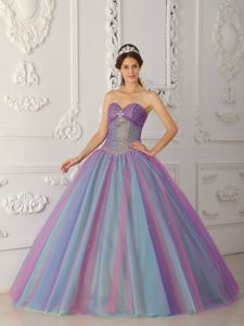 Sweetheart Floor-length Beaded Multi-Colored Quinceanera Dresses