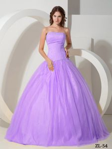 New Arrival Lilac Strapless Beading Ball Gown Dresses for 15
