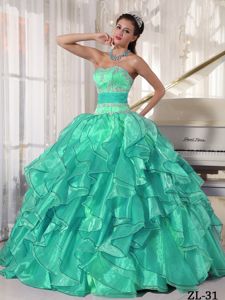 Strapless Ball Gown Appliques and Ruffles Quinceanera Dresses