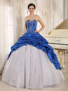 Two-toned One Shoulder Beading Quinceanera Dresses with Ruffles
