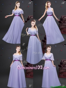 Romantic Off the Shoulder Sleeveless Ruffled Layers and Ruching and Belt Zipper Quinceanera Court of Honor Dress