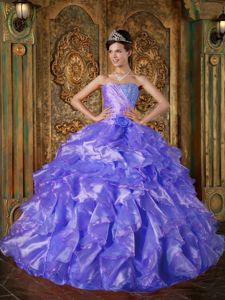 Beaded Sweet Sixteen Dresses with Ruffles and Flower