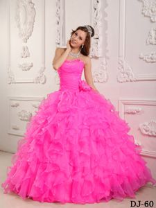 Amazing Sweetheart Hot Pink Sweet 15 Dresses with Ruffled Layers
