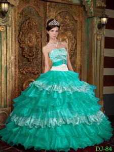 Miss International Strapless Zebra Pattern Multi-tiered and Ruffled Quinces Dresses