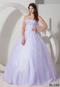 Fashion Beaded Sweetheart Dresses for a Quince in Tulle and Satin