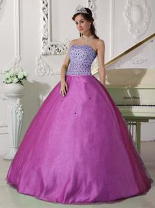 Two-toned Strapless Beading Quinceanera Birthday Party Dresses