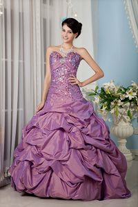 Cheap Unique Pick-ups Purple Dress for a Quince with Paillette