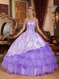 Graceful Embroidery Sweet Sixteen Dresses in Taffeta and Organza