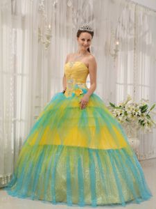 Colorful Tulle Beaded Quinceanera Dresses with Sequins Wholesale