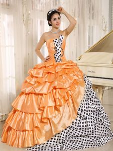 Strapless Polka Dot Pick-Ups Multi-color Sweet Sixteen Dresses
