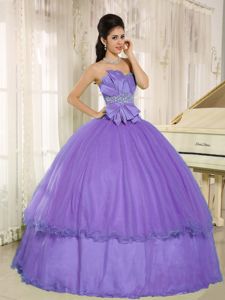Simple Style Lavender Fitted Quinceanera Gowns with Rhinestones
