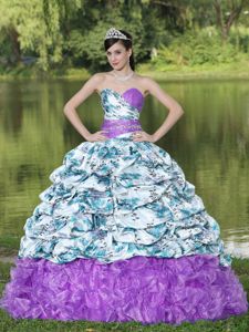 Popular Pick Ups Printing Multi-color Sweet 15 Dress Online