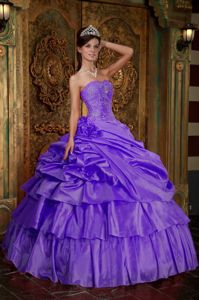 The Brand New Style Purple Multi-Layers Puffy Dress for Quinceaneras