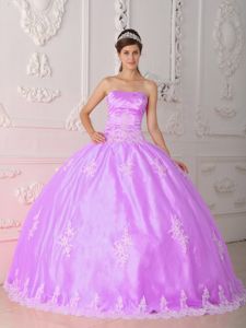 Romantic Lilac Ball Gown Quinceanera Dress with Lace Appliques
