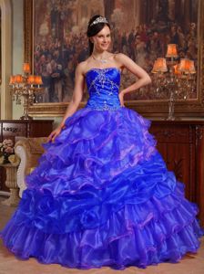 Gorgeous Sweetheart Embroidery 2013 Blue Quinceanera Dress for Women