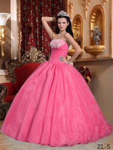 Affordable Appliqued Watermelon Dress for 2013 Quinceanera