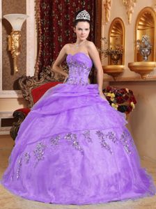 Discount Appliqued Lavender Ball Gown Quinceanera Party Dress