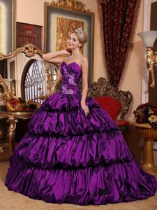 2013 Customer Made Purple Quinceanera Dress with Appliques