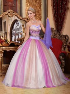 Multi-colored Strapless Beading Ruffled Tulle Dresses Quince