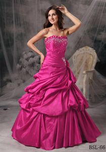 Puff Princess Strapless Pick-ups Beading Quinceanera Gown