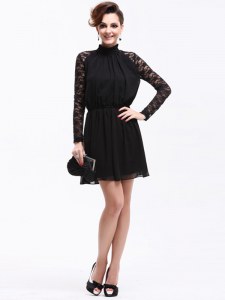 Lace Mother of Groom Dress Black Zipper Sleeveless Knee Length