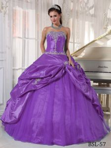 Free Shipping Pick Ups Appliqued Purple Quinceanera Dresses