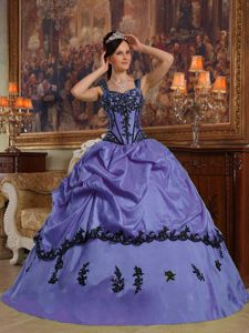 Modest Sleeveless Appliques Dress for a Quinceanera with Pick-ups